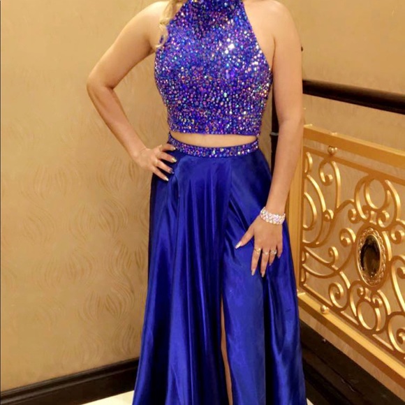 Sherri hill two piece evening dress with - Picture 4 of 4